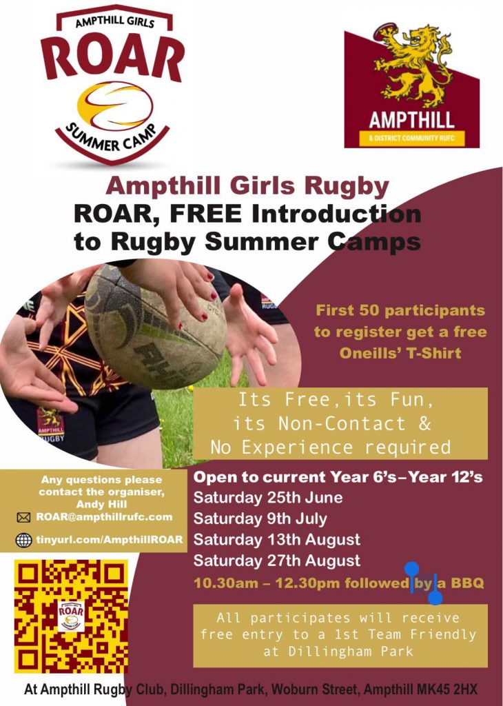 ROAR! Girls Summer Rugby Camps!