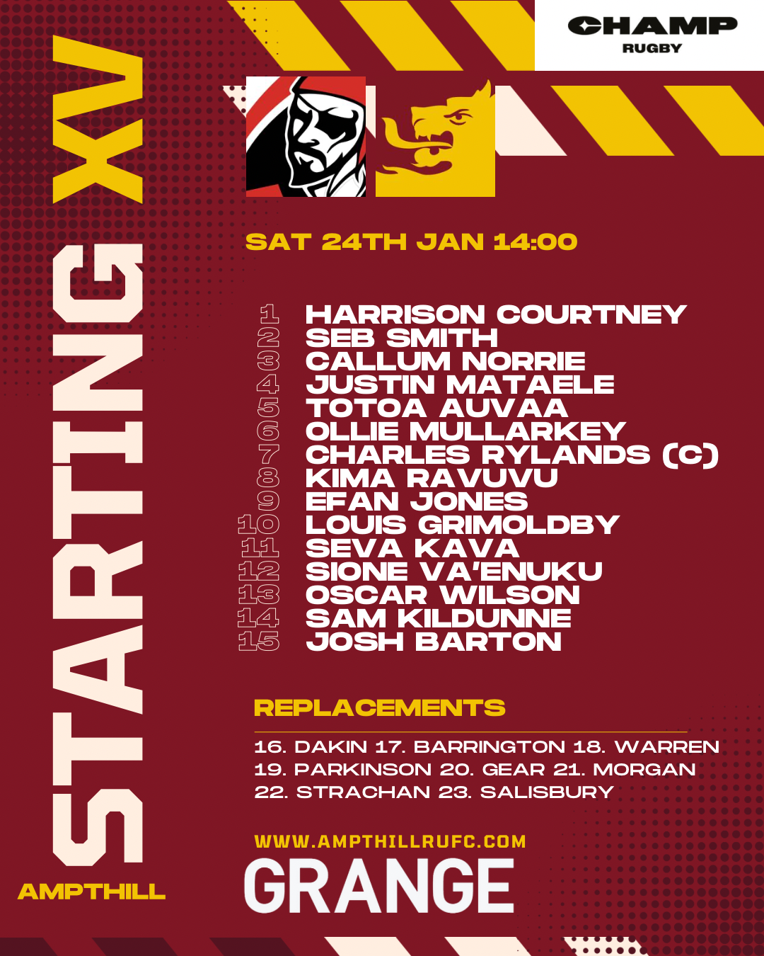 TEAM NEWS: Pirates v 1st XV
